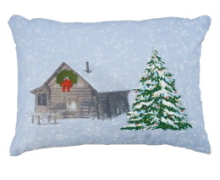 Christmas Cabin Pillow